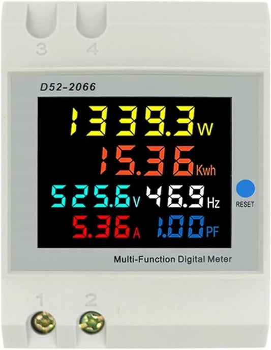 Multifunction Digital Power Meter – D52-2066 | AC Voltage, Current, Power, Energy, Frequency & Power Factor Display