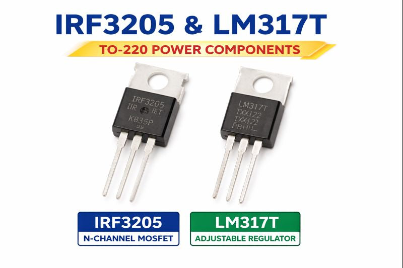 IRF3205 Power MOSFET / LM317T Adjustable Voltage Regulator – TO-220 (10PCS)