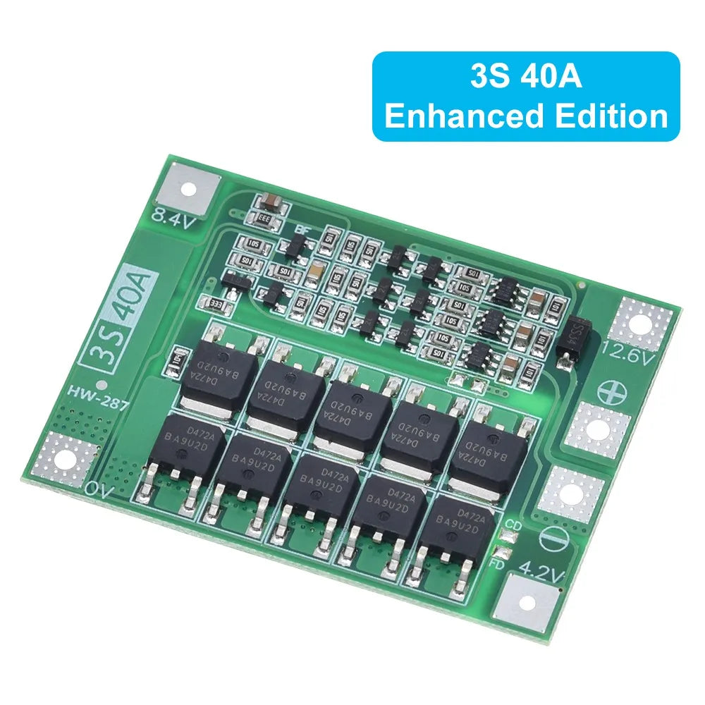 3S / 4S Li-ion Battery Protection Board – 40A / 60A BMS Options