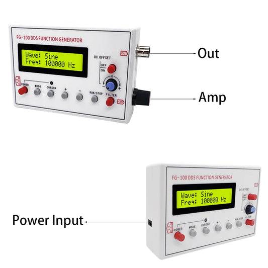 FG-100 DDS Function Signal Generator Frequency Counter 1Hz–500kHz Signal Source Module