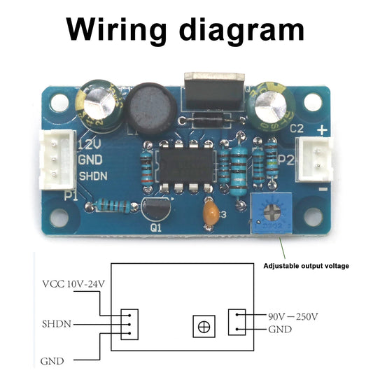 DC 12V–24V to 90V–250V High-Voltage Boost Converter | 3845-Based Power Supply for Nixie Tubes & Glow Displays