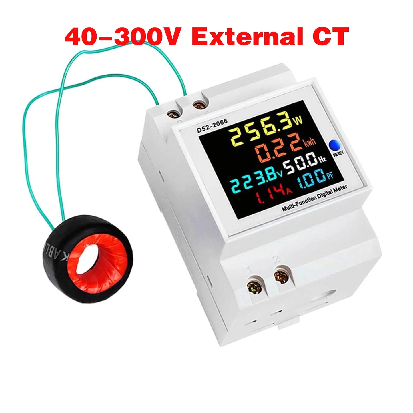 Multifunction Digital Power Meter – D52-2066 | AC Voltage, Current, Power, Energy, Frequency & Power Factor Display