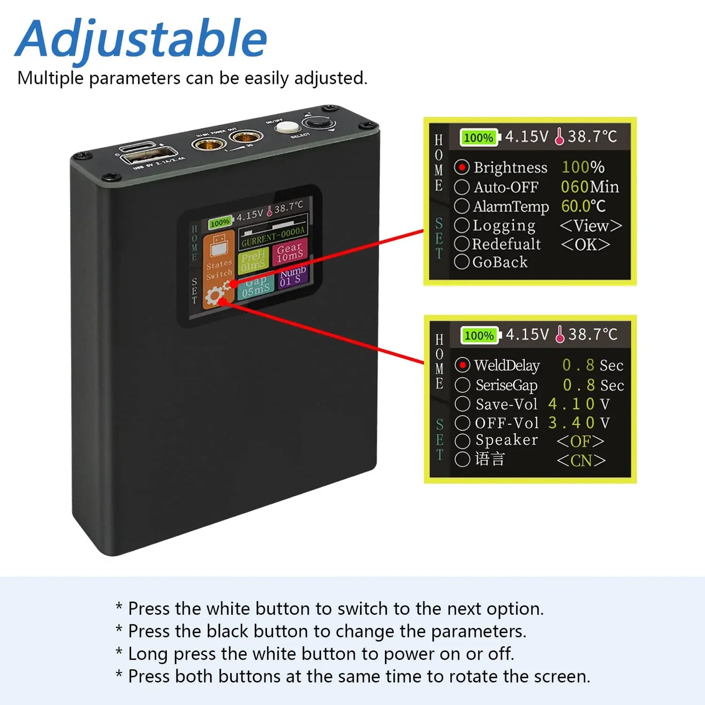 Portable Spot Welder Digital 18650 Lithium Battery Kit 30-Speed Adjustable with Display