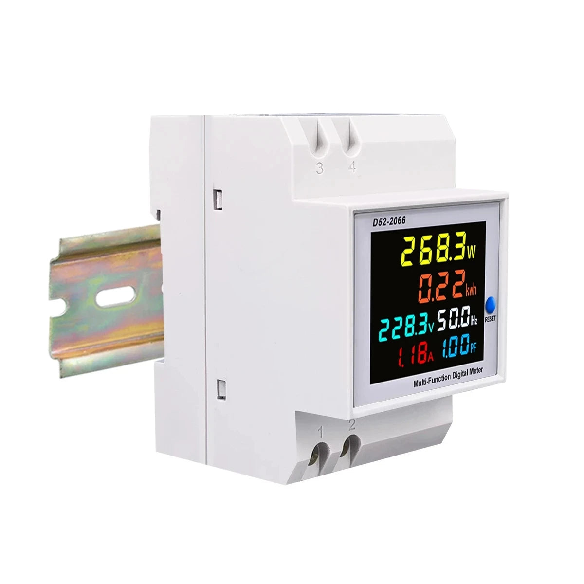 Multifunction Digital Power Meter – D52-2066 | AC Voltage, Current, Power, Energy, Frequency & Power Factor Display