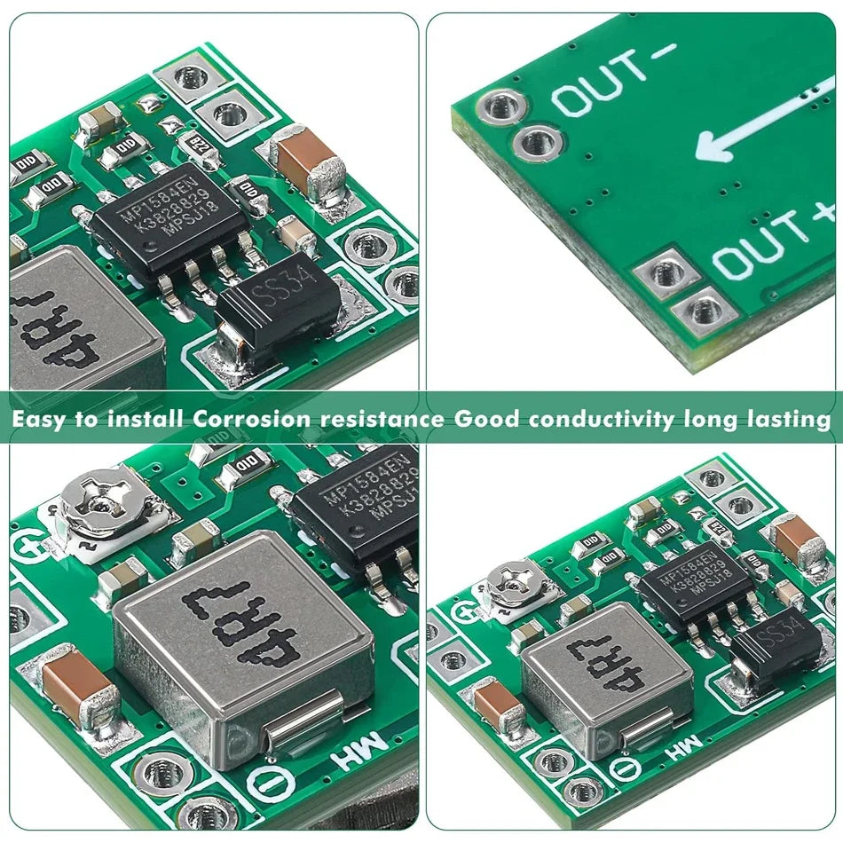 MP1584EN Mini DC-DC Buck Converter Module — 3A, 4.5–28V → 0.8–20V, Ultra-Compact (22×17mm)